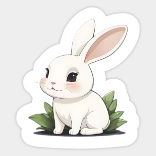 Fluffy Rabbit with Big Floppy Ears Sticker